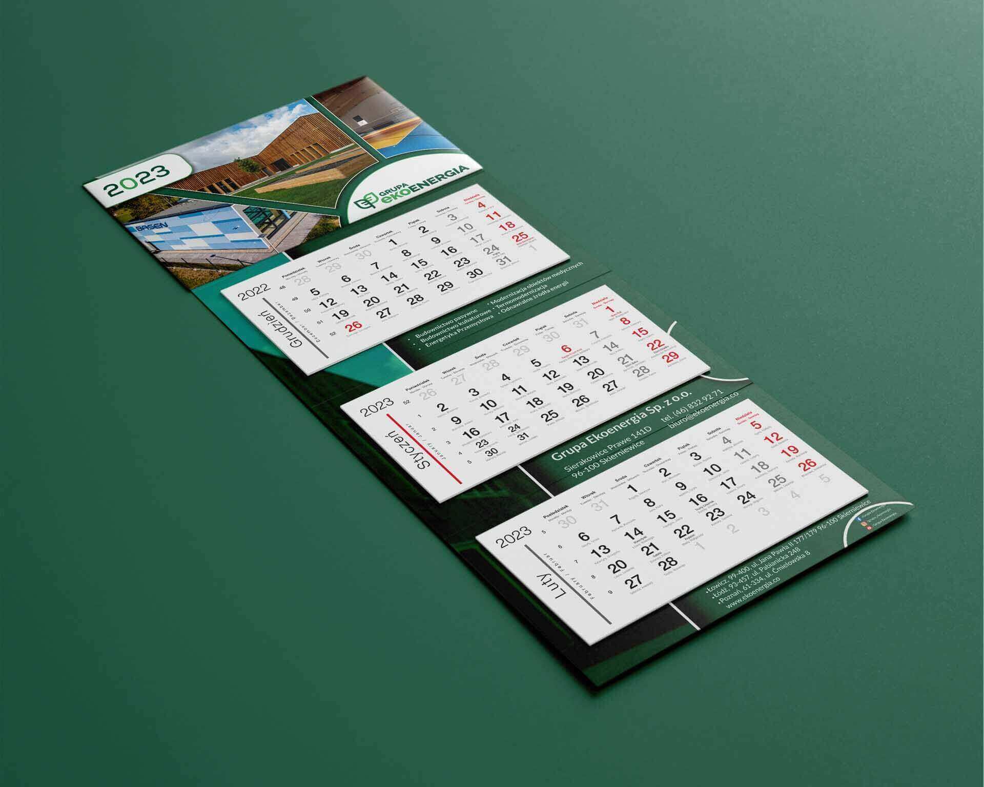 Kalendarz z nadrukiem full-color