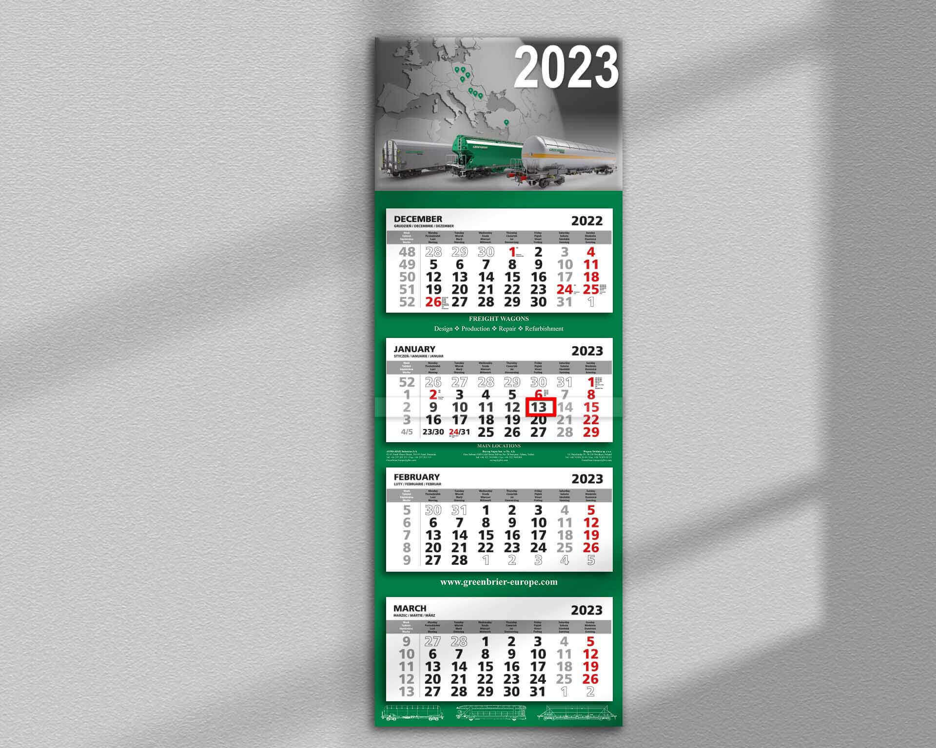 Personalizowane kalendarze ścienne