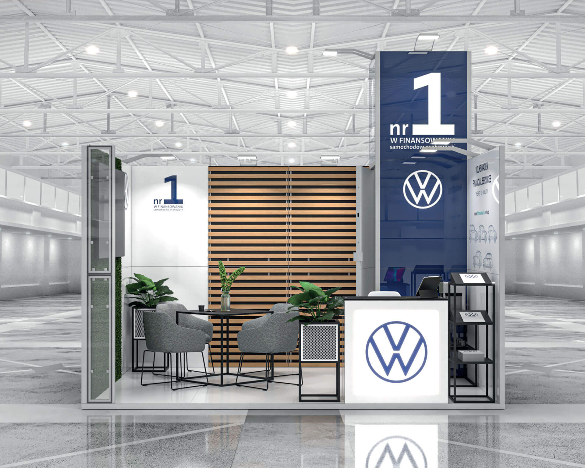 Projekt stoiska targowego dla Volkswagen Financial Services Polska Volkswagen Financial Services Polska Spółka z Ograniczoną Odpowiedzialnością
