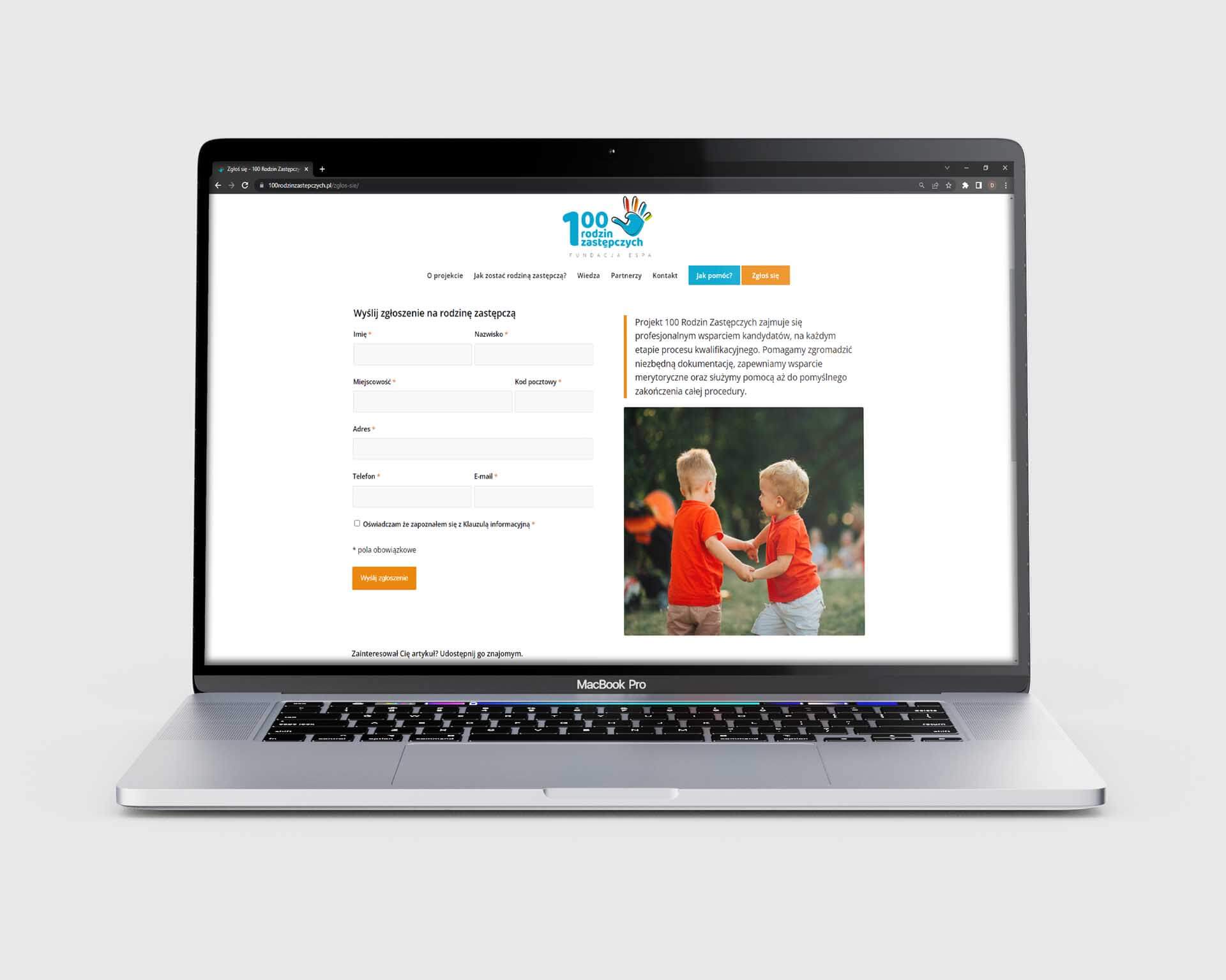 100 Rodzin Zastępczych - strona WordPress