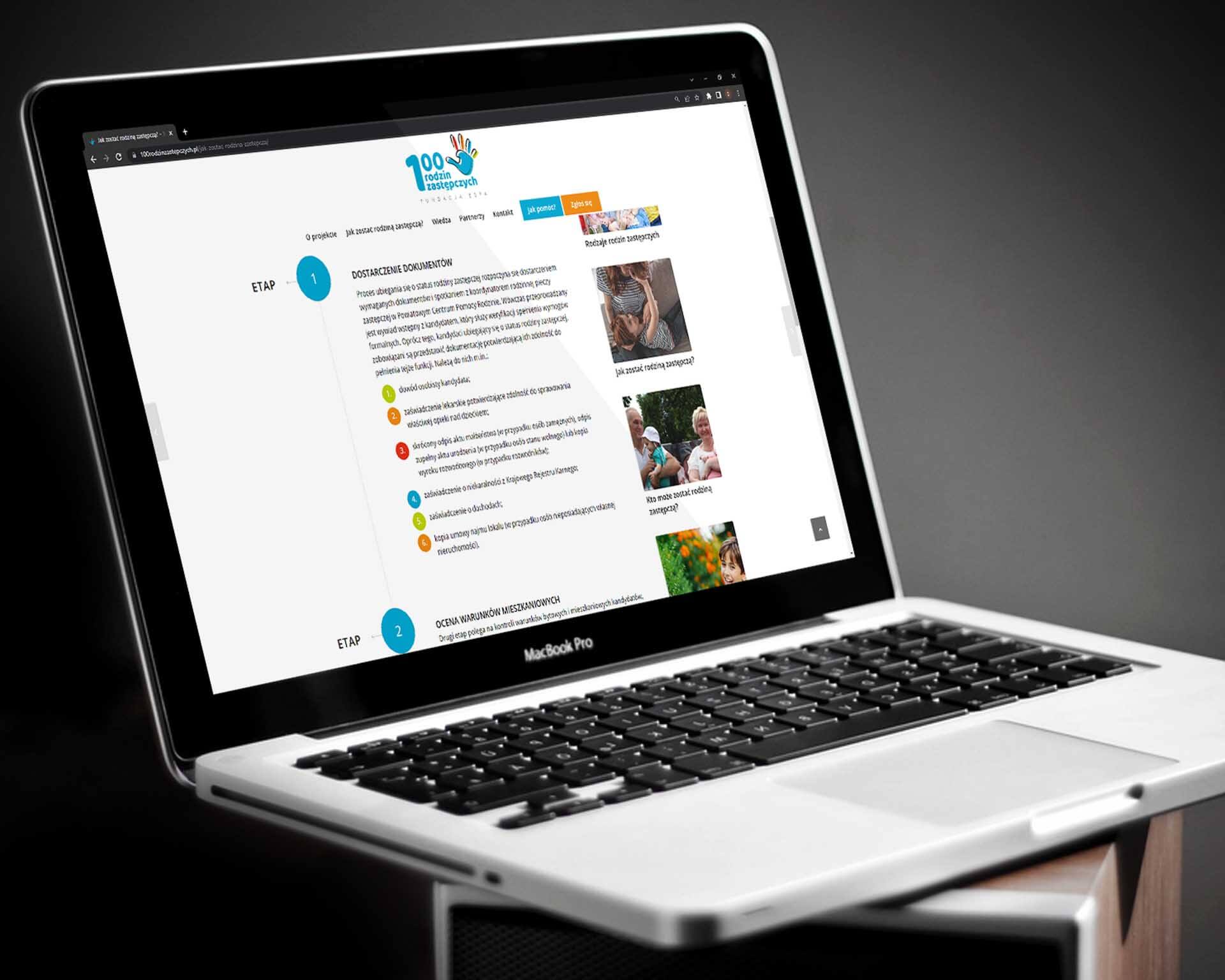 100 Rodzin Zastępczych - strona WordPress