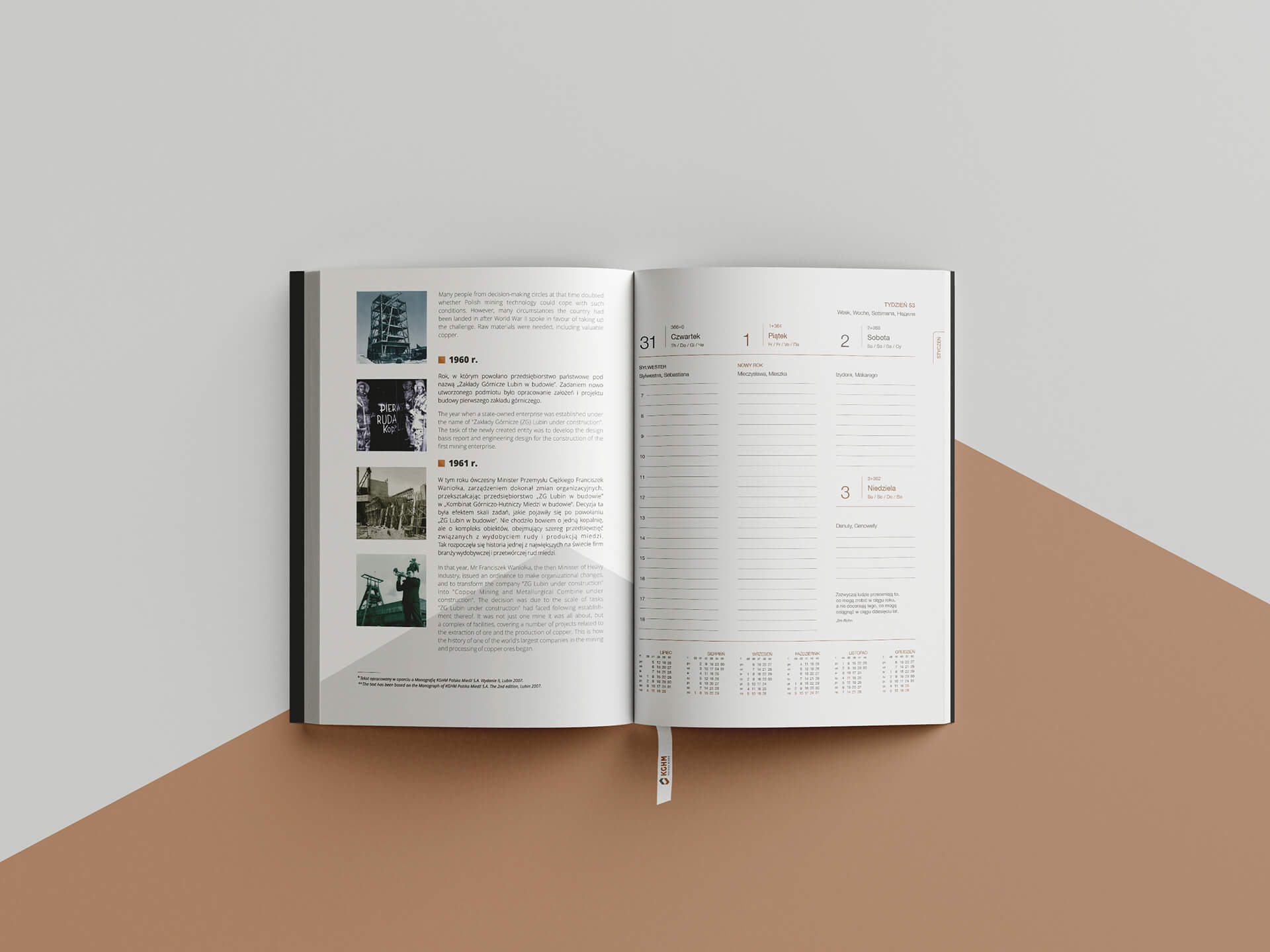 KGHM - kalendarz jubileuszowy środek