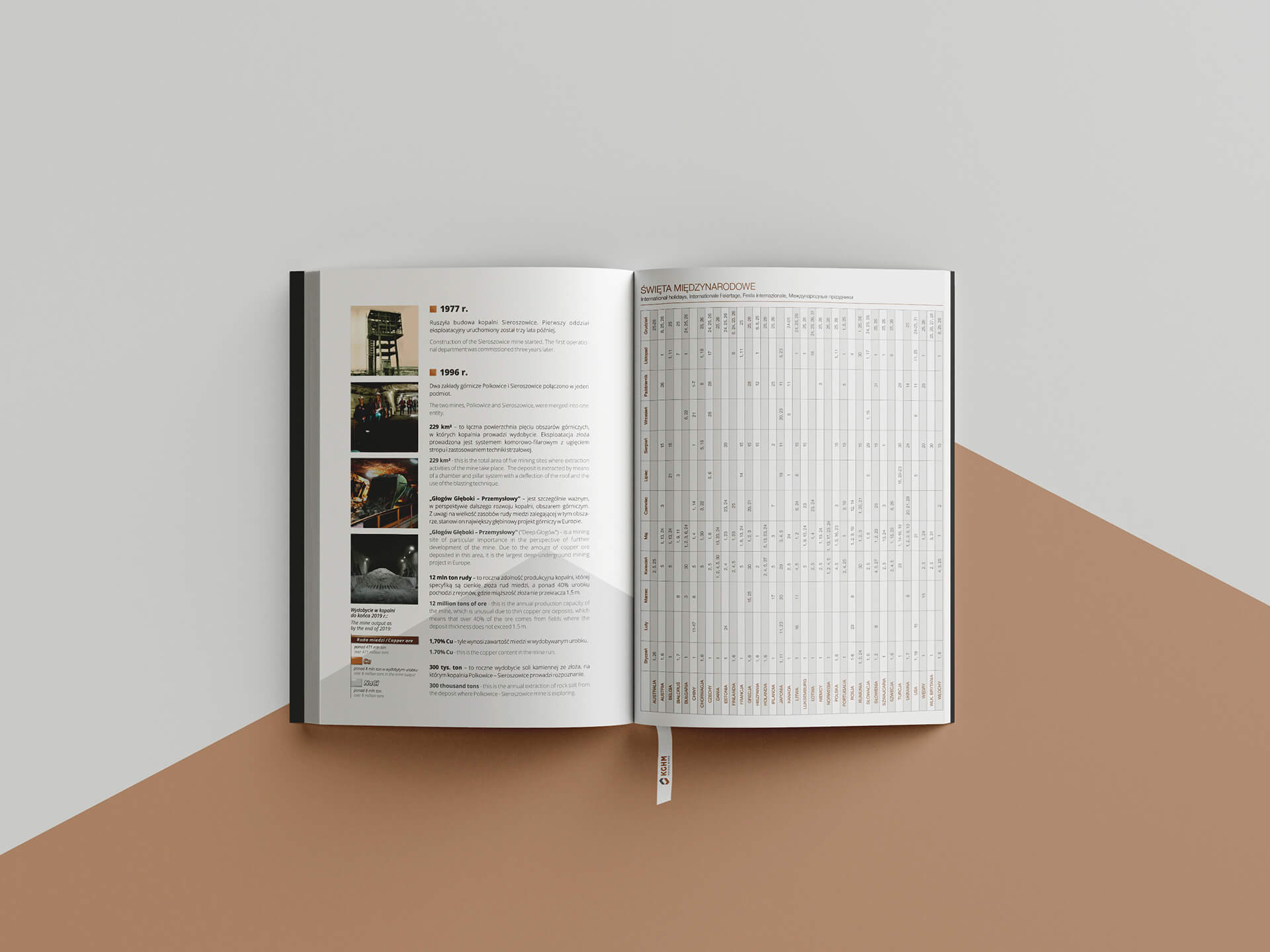 KGHM - kalendarz jubileuszowy - grafika