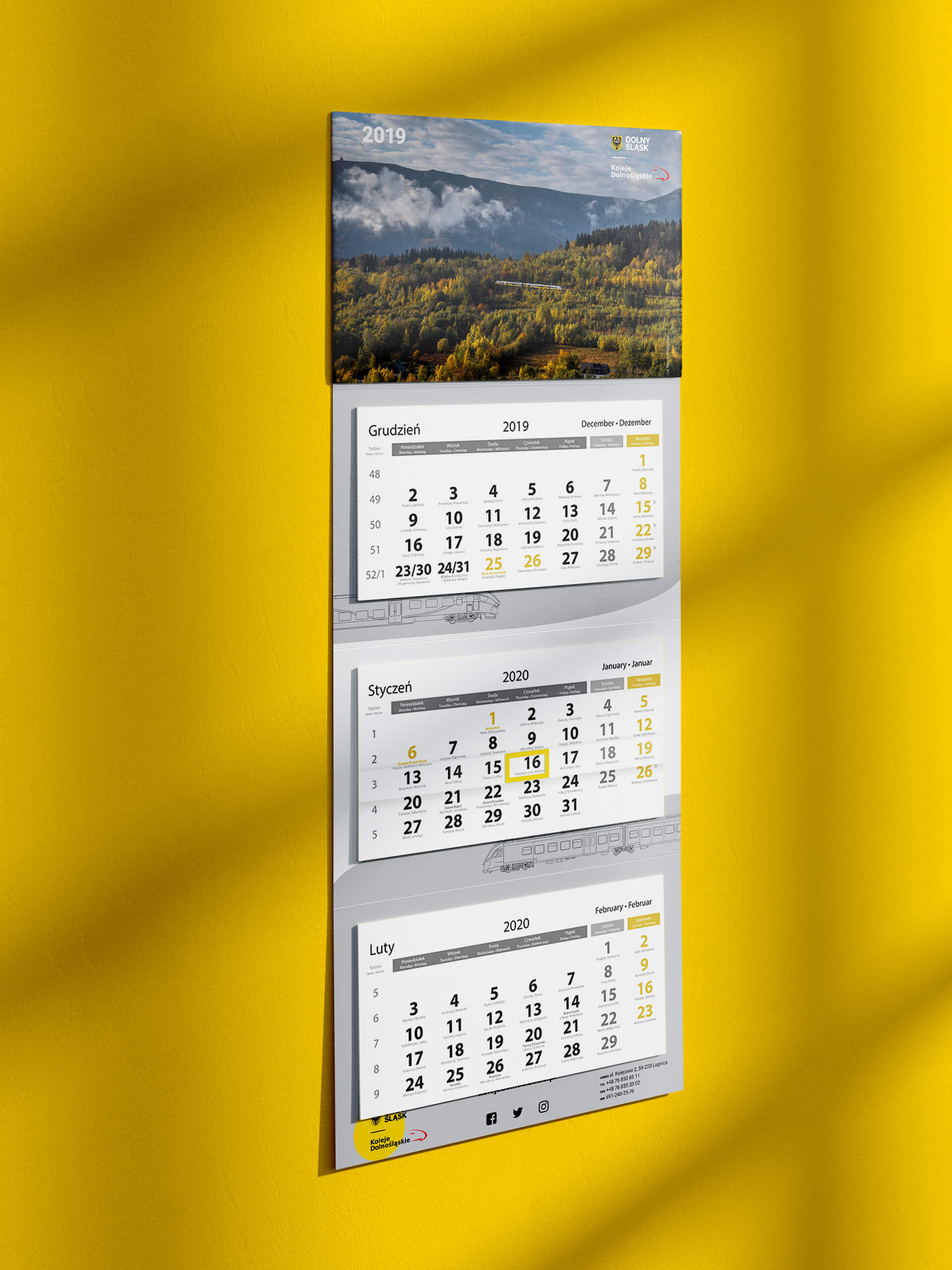 Koleje Dolnośląskie - kalendarze ścienne